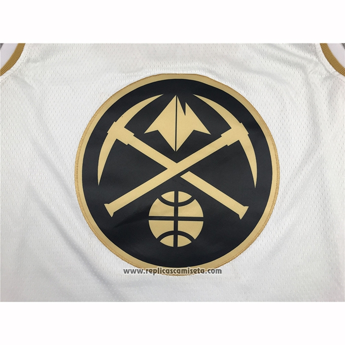 Camiseta Golden Edition Denver Nuggets Nikola Jokic #15 Blanco